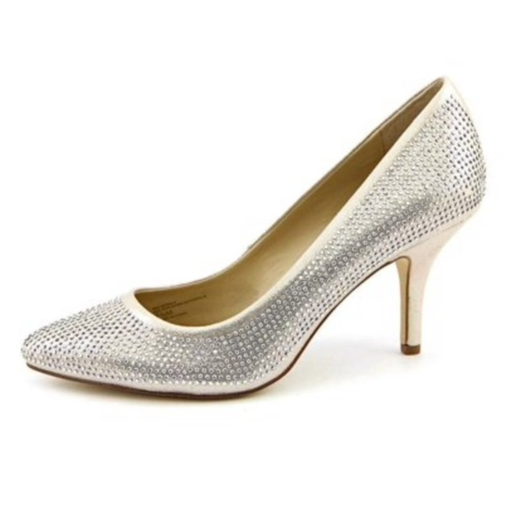 INC Silver and Rhinestone High Heels Sz 8M Prom, Party, Wedding, Casual …